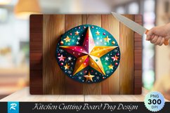 Wooden Merry Bright message and star Cutting Board PNG Product Image 1