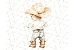 Cowboy Clipart PNG, Kid Western Country Graphic Product Image 4