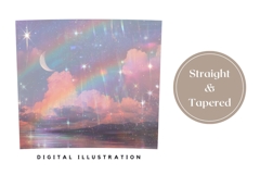 Moon Tumbler Design, Glitter Rainbow Tumbler, Stars PNG Product Image 4