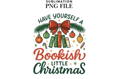 Bookish Christmas png design for T-shirts Product Image 1