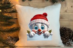 Christmas Snowman Peeking Clipart PNG Product Image 4