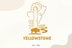 Yellowstone National Park SVG | Geyser Bison Illustration Product Image 1