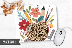 Leopard Spot Apple with Bright Flowers Mouse Pad PNG Product Image 1