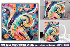 Seamless Watercolor Bohemian Patterns Background Product Image 1