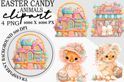 Easter Candy Animals Clipart PNG Product Image 1