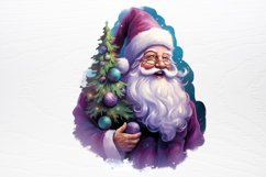 Christmas purple santa claus sublimation PNG Product Image 4