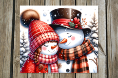 Cute Christmas snowman | Skinny tumbler sublimation design Product Image 4