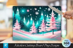Whimsical Starry Christmas Night Cutting Board PNG Design Product Image 1