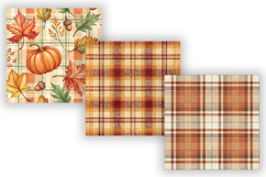 Plaid Harvest Festival Digital Paper, Seamless Fall Pattern Product Image 4
