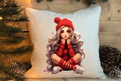 Cute Christmas Little Girl Sublimation Clipart Product Image 4