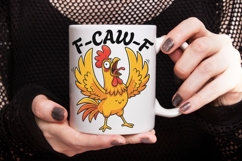 Funny F-Caw-F Png, Funny Rooster Meme Sublimation Png. Product Image 4