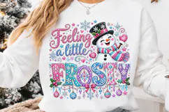 Feeling A Little Frosty PNG, Retro Frosty Christmas PNG Product Image 5