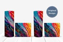 Fluid Art Tumbler Sublimation, Neon Tumbler Wrap Design Product Image 4