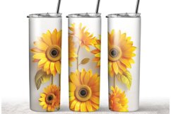 3D Sunflower 20 oz Tumble Sublimation Wrap Product Image 1
