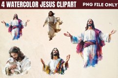 Watercolor Jesus Clipart PNG Product Image 1