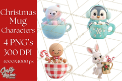 Christmas Characters in Mugs PNG Clipart Product Image 1