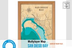 San Diego Bay 3d- Wood Multilayer Laser Cut files Product Image 1