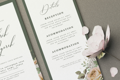 greenery wedding invitation card with roses watercolor Product Image 4