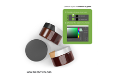 3D Amber Glass Jars - PSD Mockup Product Image 4