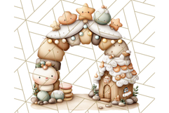 Cozy Cookie Village Clipart, Gingerbread Holiday PNG Product Image 4