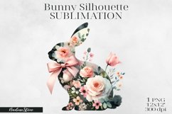 Floral Easter Silhouettes, Spring Clipart PNG BUNDLE. Product Image 8