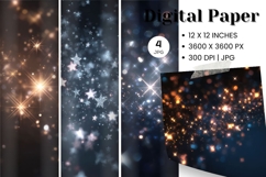 Black Glitter Background Wallpaper Sparkles Digital Paper_60 Product Image 1