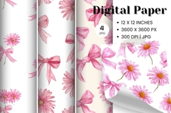 Flower Pattern Background Wallpaper Digital Paper_17 Product Image 1