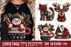 Christmas Patchwork Bundle 100 Designs PNGs Sublimation Product Image 8