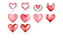 Valentines wreath watercolor hearts Product Image 5