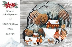 Christmas Village Wind Spinner, Christmas Wind Spinner PNG Product Image 1