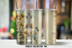 Sunflower Vintage Tumbler Wrap Sublimation Designs Product Image 4