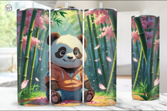 3 Cute Panda Tumbler Sublimation, 20 oz Tumbler Wrap Product Image 2