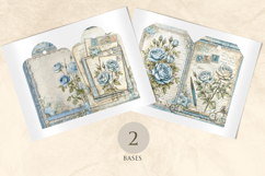 Blue Roses &amp; Lace 29 Printable Junk Journal Loaded Tags Product Image 4