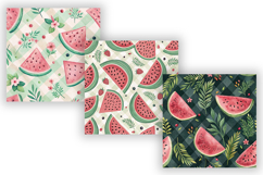 Pastel Watermelon Gingham Digital Paper, Seamless Watercolor Product Image 4