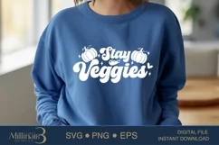 Stay Veggies SVG PNG Sublimation|Vegan Power SVG |Veganism Product Image 4