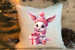 Cute Pink Christmas Animals Clipart Sublimation Product Image 4