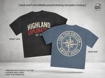 Oversized Streetwear T-Shirt Mockup PSD Bundle Front Back Product Image 3