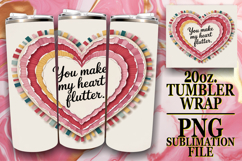 Joyful smiles 20oz tumbler wrap, Heart Quote Product Image 1