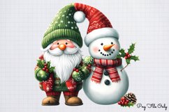 Christmas gnome Winter clipart Bundle PNG Product Image 5