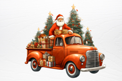 Christmas Truck Sublimation Clipart PNG Product Image 4