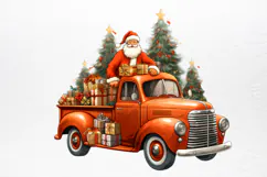 Christmas Truck Sublimation Clipart PNG Product Image 4