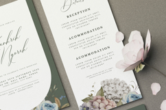 greenery wedding invitation card with hydrangea watercolor Product Image 4