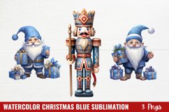 Watercolor Christmas Blue Sublimation Product Image 1