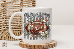 Striped Floral Football Mom Sublimation Png , Shirt Design Product Image 3