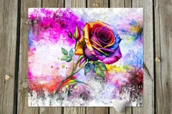 Rainbow rose | 9 Skinny tumbler flowers Sublimation designs Product Image 4