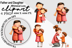 Whimsical Father Daughter Clipart Watercolor png Product Image 1