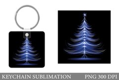 Christmas Tree Keychain. Winter Keychain Sublimation Product Image 1