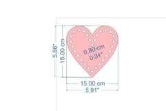 Basket base heart shape 6 inch digital file. Purse basket ma Product Image 4