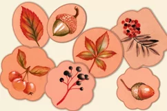 Vintage Fall Scrapbook Designs - 15 PNG / JPG items Product Image 4