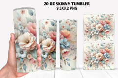 Flower Skinny Tumbler 20oz Wrap Design, Spring Tumbler Wrap Product Image 1